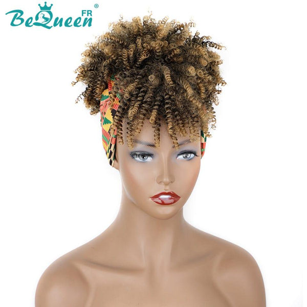 BeQueen Peruca Pixie Faixa Curly de cores