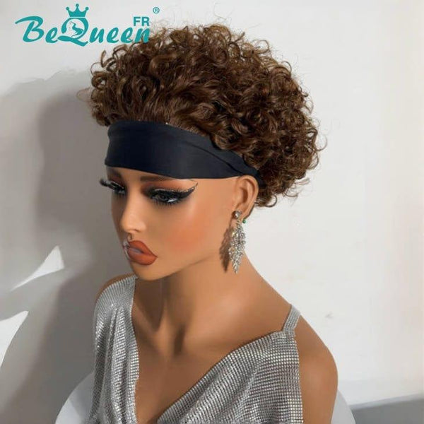 BeQueen Wig "Ursula" Pixie with Bandeau Curly Root Brown 