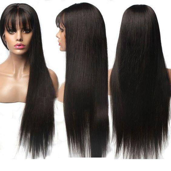 BeQueen Peluca Bob y Larga Liso con Encaje y Franja 