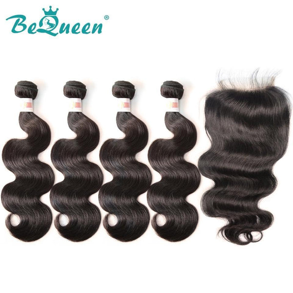 【Bequeen】10A Indian 100% Virgin Hair Body Wave Hair bundles with Closure/Frontal Deal free shipping - Bequeen Office Store