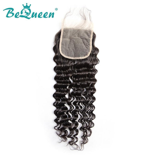 【Bequeen 】10A 100% Virgin Hair Deep Wave Lace Closure 4x4/ 5x5, Silk Based Closure - Bequeen Office Store