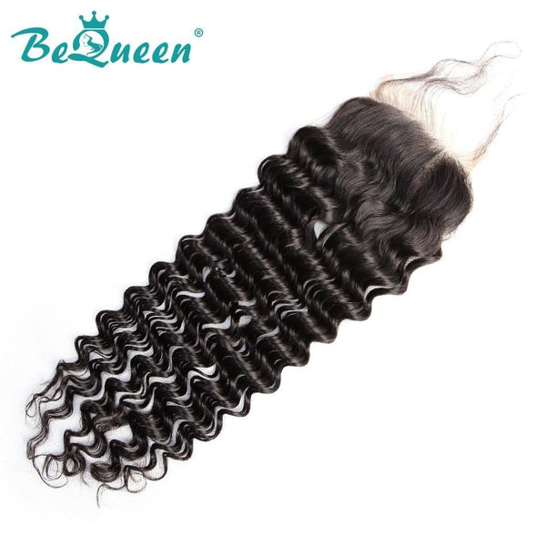 【Bequeen 】10A 100% Virgin Hair Deep Wave Lace Closure 4x4/ 5x5, Silk Based Closure - Bequeen Office Store