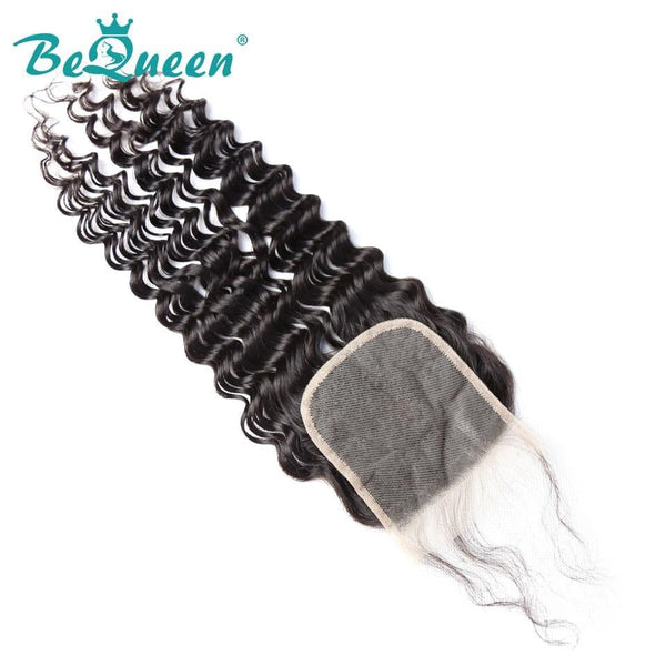 【Bequeen 】10A 100% Virgin Hair Deep Wave Lace Closure 4x4/ 5x5, Silk Based Closure - Bequeen Office Store
