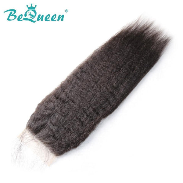 【Bequeen 】10A 100% Virgin Hair Kinky Straight Hair Lace Closure 4x4/ 5x5, Silk Based Closure - Bequeen Office Store