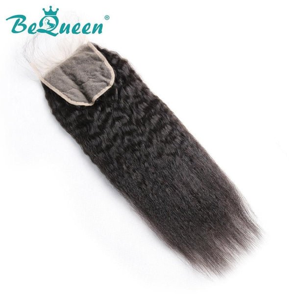 【Bequeen 】10A 100% Virgin Hair Kinky Straight Hair Lace Closure 4x4/ 5x5, Silk Based Closure - Bequeen Office Store