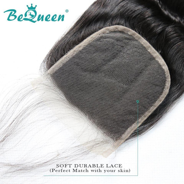 【Bequeen】10A 100% Virgin Hair Natural Wave Lace Closure 4x4/ 5x5, Silk Based Closure 4x4, Free Shipping - Bequeen Office Store