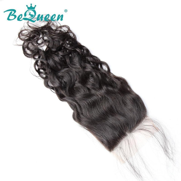 【Bequeen 】10A 100% Virgin Hair Water Wave Lace Closure 4x4/ 5x5, Silk Based Closure 4x4, Free Shipping - Bequeen Office Store