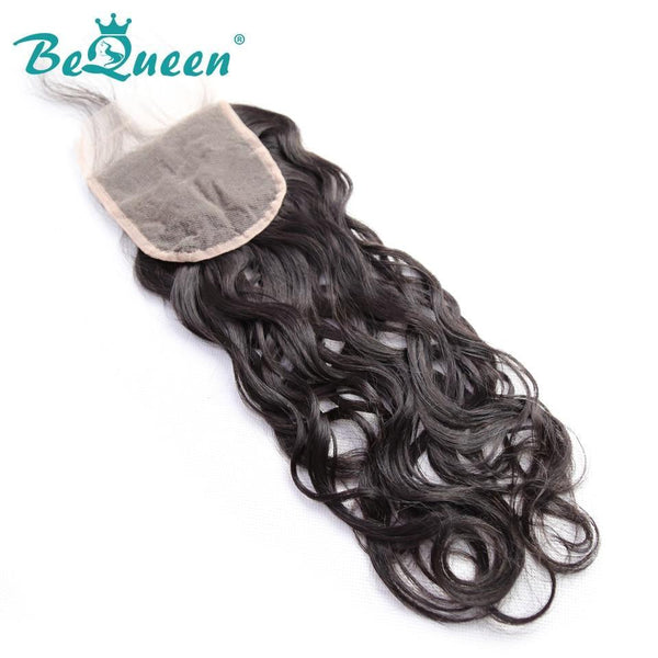 【Bequeen 】10A 100% Virgin Hair Water Wave Lace Closure 4x4/ 5x5, Silk Based Closure 4x4, Free Shipping - Bequeen Office Store
