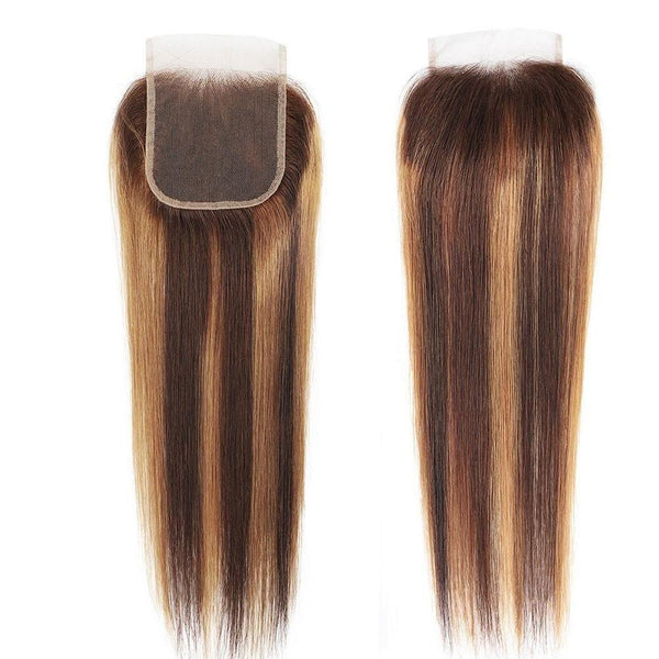 BeQueen Lace Closure 4x4 Glattes Haar, Farbe 4/27 
