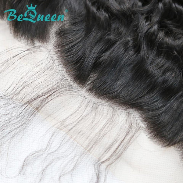 【Bequeen】Virgin Hair Deep Wave Pre-plucked Lace Frontal with Baby Hair Bleached Knots 100% human hair with free shipping - Bequeen Office Store
