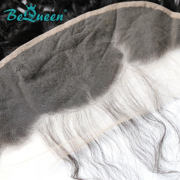 【Bequeen】Virgin Hair Deep Wave Pre-plucked Lace Frontal with Baby Hair Bleached Knots 100% human hair with free shipping - Bequeen Office Store
