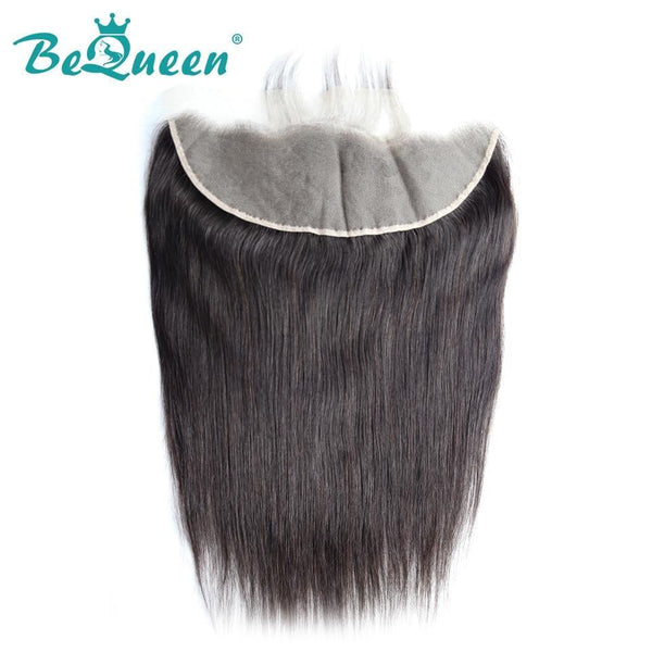 【Bequeen】Virgin Hair Straight Pre-plucked Lace Frontal with Baby Hair Bleached Knots 100% human hair with free shipping - Bequeen Office Store