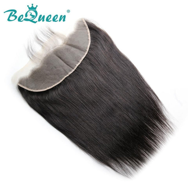 【Bequeen】Virgin Hair Straight Pre-plucked Lace Frontal with Baby Hair Bleached Knots 100% human hair with free shipping - Bequeen Office Store