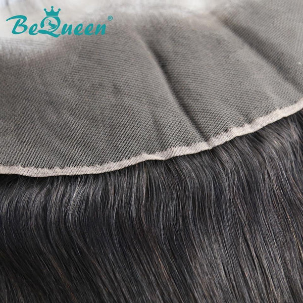 【Bequeen】Virgin Hair Straight Pre-plucked Lace Frontal with Baby Hair Bleached Knots 100% human hair with free shipping - Bequeen Office Store
