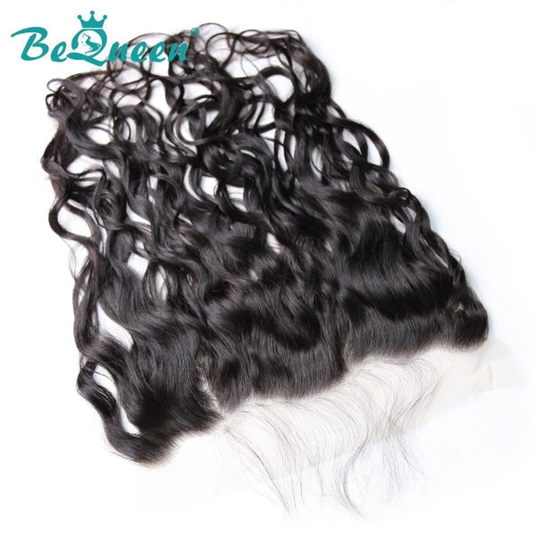 【Bequeen】Virgin Hair Water Wave Pre-plucked Lace Frontal with Baby Hair Bleached Knots 100% human hair with free shipping - Bequeen Office Store