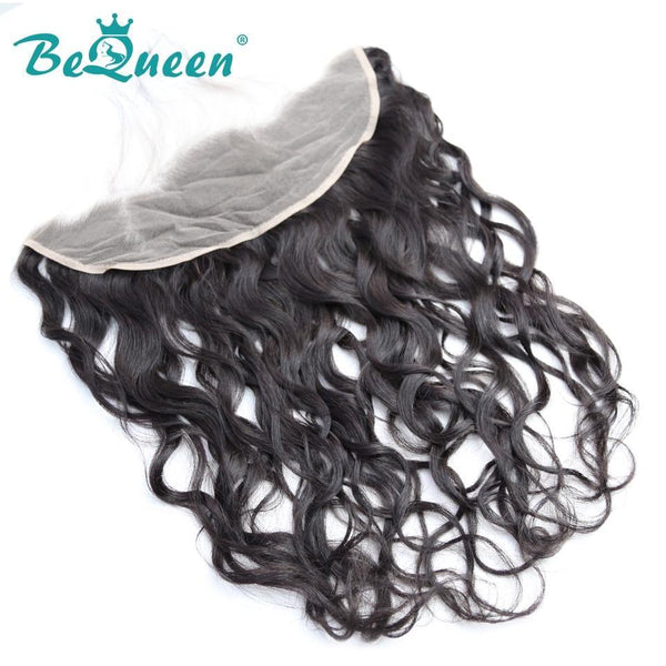 【Bequeen】Virgin Hair Water Wave Pre-plucked Lace Frontal with Baby Hair Bleached Knots 100% human hair with free shipping - Bequeen Office Store