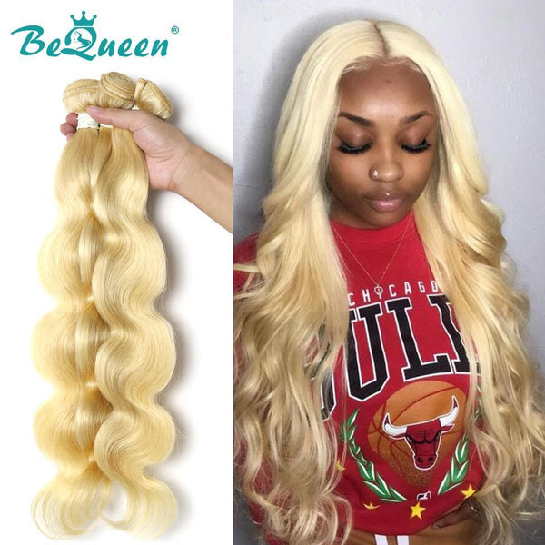 
BeQueen Paquet de tissage cheveux longs Body Wave 100% cheveux vierges couleur blonde #613