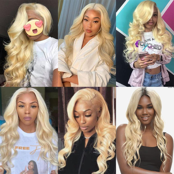 
BeQueen Paquet de tissage cheveux longs Body Wave 100% cheveux vierges couleur blonde #613