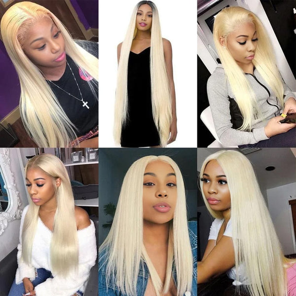 BeQueen lange glatte Haarwebart-Bündel, 100 % reines Haar, blonde Farbe #613, Länge 30,5–86,4 cm 