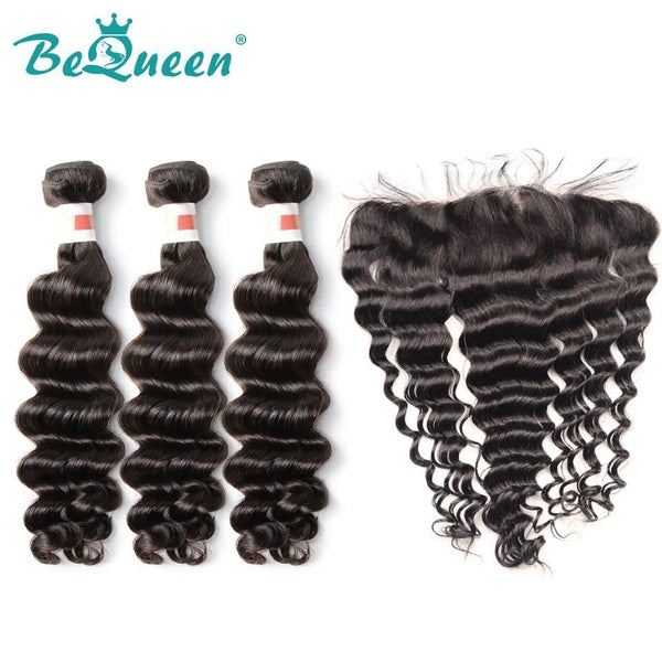【Bequeen】10A Malaysian 100% Virgin Hair Natural Wave bundles with Closure/Frontal Deal - Bequeen Office Store