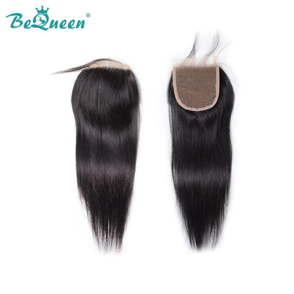 BeQueen Tissage Cheveux Lisses avec frontale/closure Cheveux Malaisiens 100% Cheveux vierges de types 8A