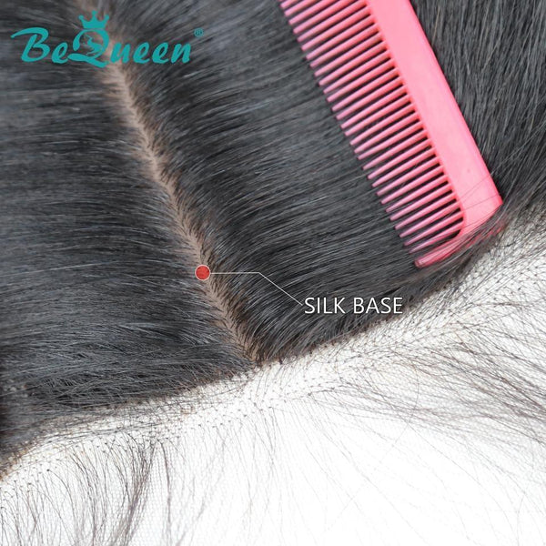 【Bequeen】Unprocessed Straight Virgin Hair Top 13x4 Silk Base Frontal Pre-plucked Nature Hairline, Free Shipping - Bequeen Office Store