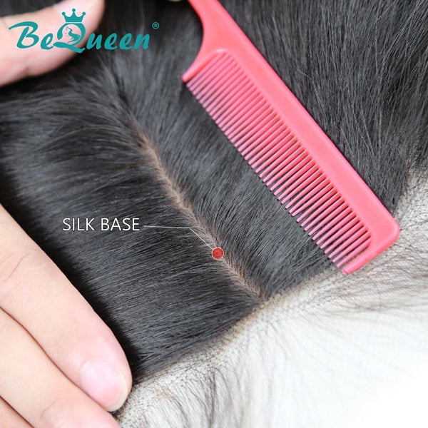 【Bequeen】Unprocessed Body Wave Virgin Hair Top 13x4 Silk Base Frontal Pre-plucked Nature Hairline, Free Shipping - Bequeen Office Store
