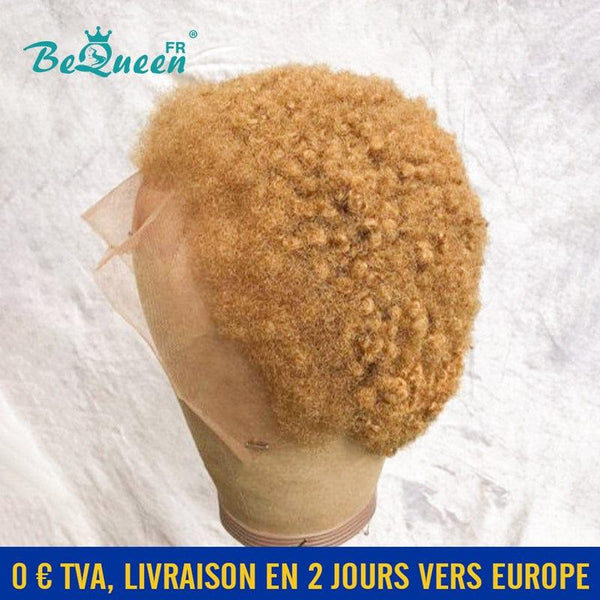 BeQueen "Edwina" Perruque Pixie Afro curl Miel avec Lace Frontale 13x4 En France