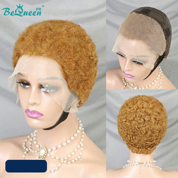 BeQueen "Edwina" Perruque Pixie Afro curl Miel avec Lace Frontale 13x4 En France