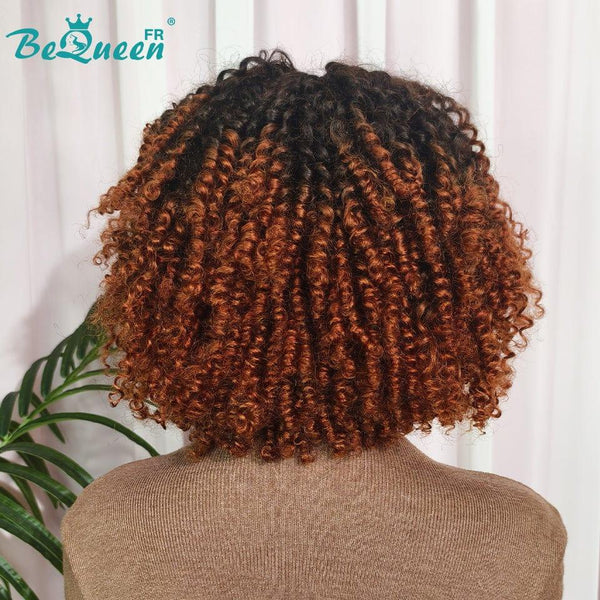 BeQueen Perruque “Branwen” Kinky curly à Dentelle Closure 4x4 Noir et Marron
