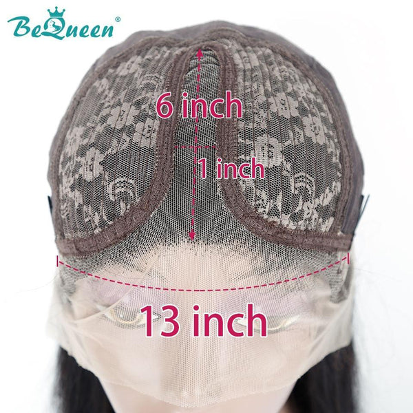 BeQueen Lange T-Teil Deep Wave Perücke Bronzebraun 