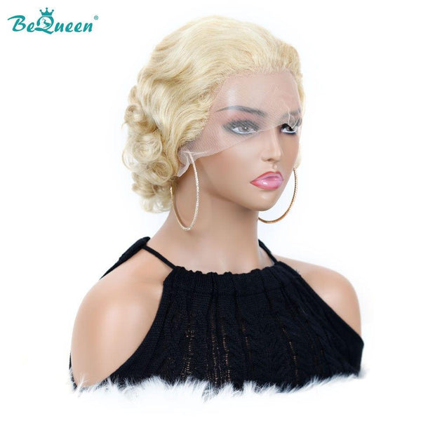 Bequeen Pixie Wig T part Natural wave Blonde #613