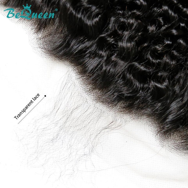 BeQueen Dentelle frontale Transparent 13x4 & 13x6 pre-plucked Cheveux curly Raie naturelle en Cheveux de Bébé