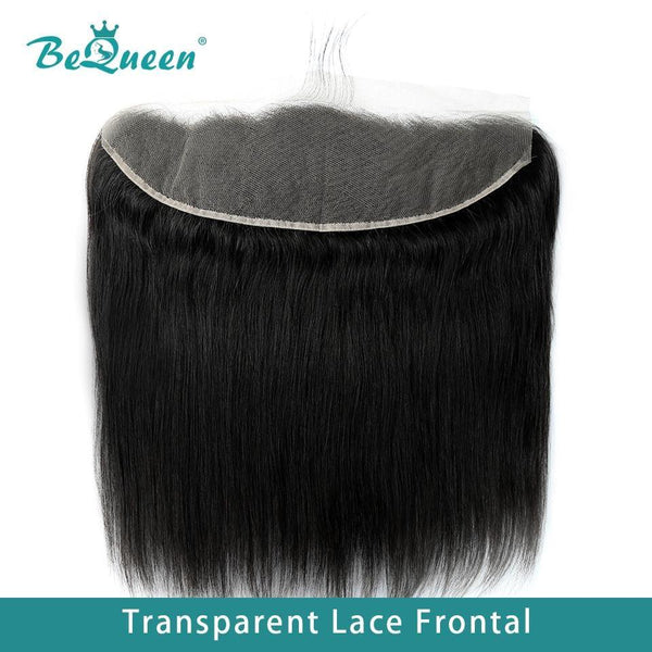 BeQueen Frontal de encaje transparente 13x4 13x6 Cabello rizado previamente despeinado 