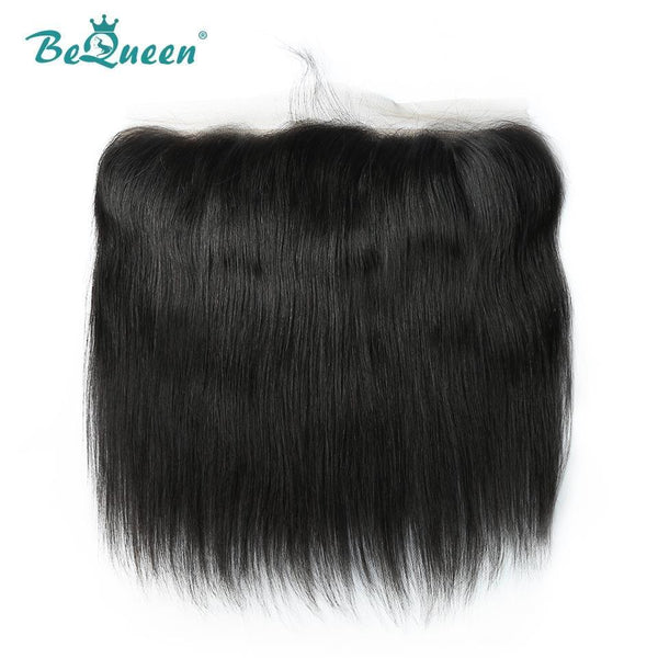 BeQueen Frontal de encaje transparente 13x4 13x6 Cabello rizado previamente despeinado 