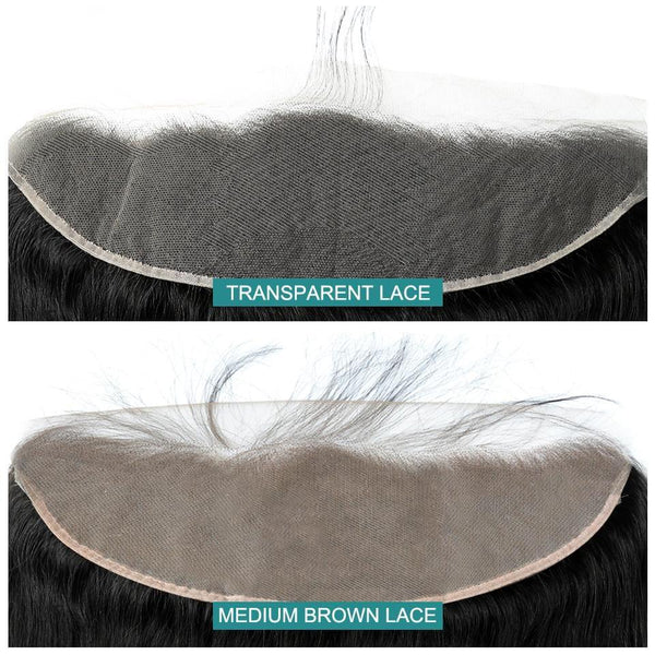BeQueen Frontal de encaje transparente 13x4 13x6 Cabello rizado previamente despeinado 