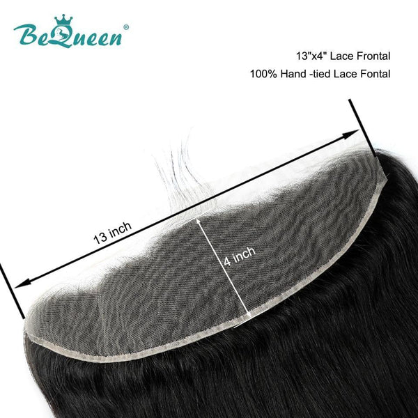 BeQueen Frontal de encaje transparente 13x4 13x6 Cabello rizado previamente despeinado 