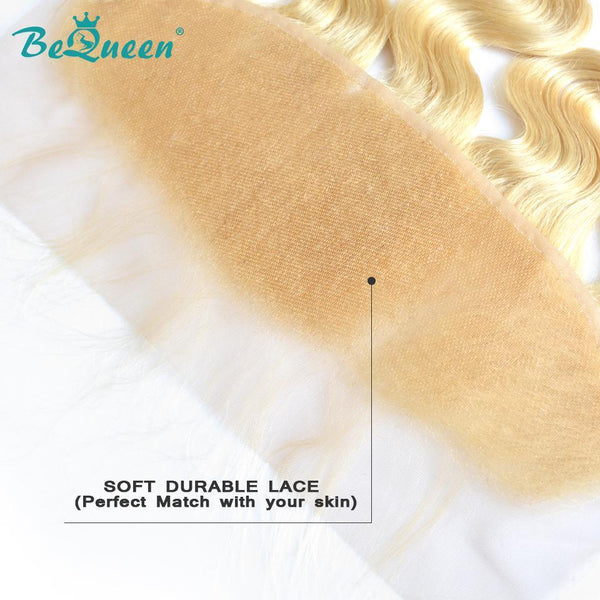 BeQueen Lace Frontal Sheer 13x4 Body Wave 100% Virgin Hair Blonde Color #613 