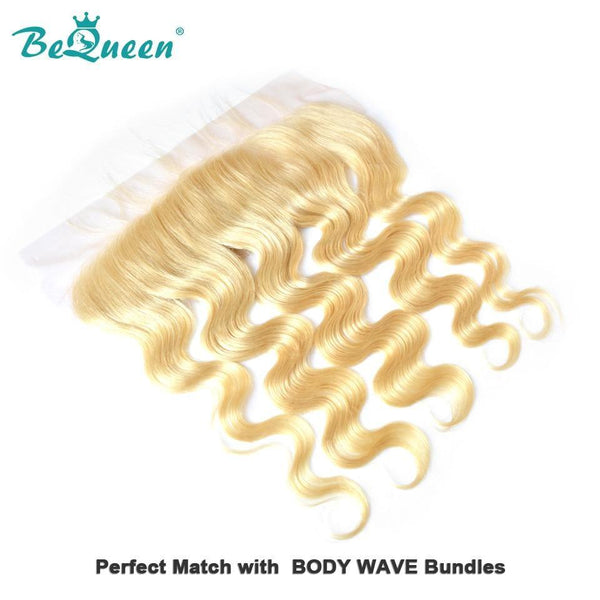 BeQueen Lace Frontal Sheer 13x4 Body Wave 100% Virgin Hair Blonde Color #613 