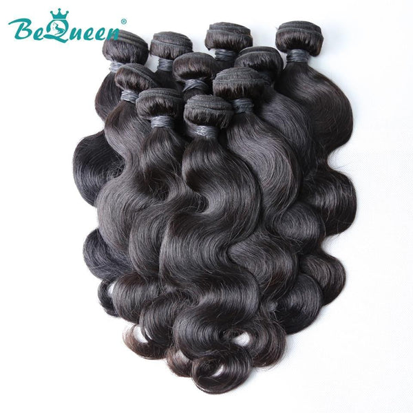 BeQueen Dix pièces de Tissage Body Wave 100% Cheveux humains. Cheveux vierges de type 8A Vente en Gros