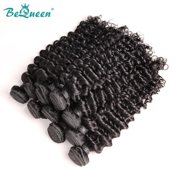 BeQueen Dix pièces de Tissage Deep Wave 100% Cheveux humains. Cheveux vierges de type 8A Vente en Gros