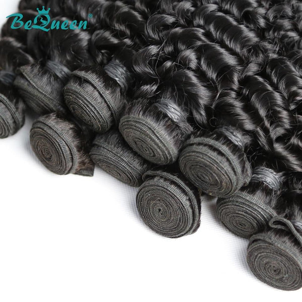 BeQueen Dix pièces de Tissage Deep Wave 100% Cheveux humains. Cheveux vierges de type 8A Vente en Gros