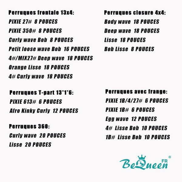 Bequeen 20 COMBO Wigs NO.165 In France