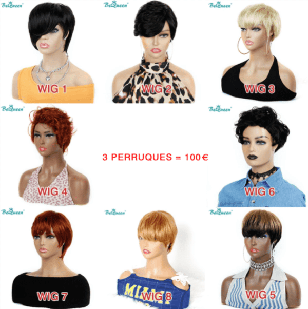 BEQUEEN 3 PERRUQUES COMBO NO.8