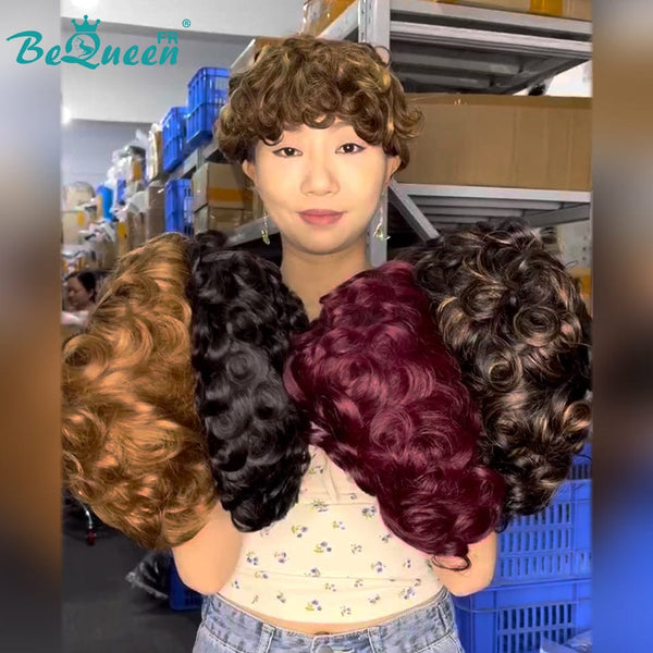 Bequeen Perruque “Simmy” Pixie en Différentes Couleurs Sans Colle Prêt À Porter（Écrivez la couleur souhaitée dans la zone notes de votre commande）
