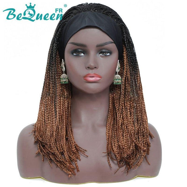 Bequeen Long Headband Wig with Pigtails 100% Synthetic Fiber Long Hair 16 inches Natural Scalp