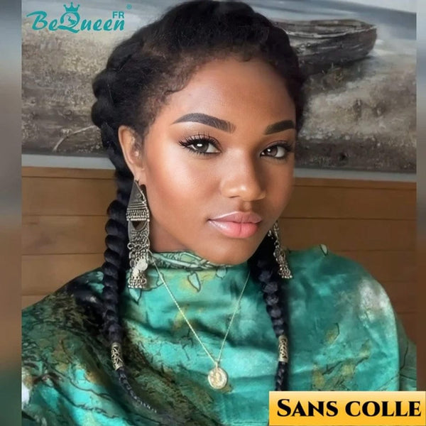 BeQueen BeQueen “Iwa” 16 inch Long Wig in Braids Curly Edges Kinky Straight with 13x6 Lace Frontal Ready to Wear Glueless