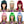 BeQueen Perruque Bob Colorés Coupe Chinoise Lisse avec Frange 100% fibre synthétique à la machine