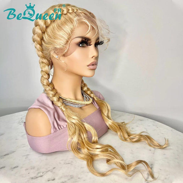 BeQueen Wig Double Braids Bipolar 100% Synthetic Fiber Long Hair 26 inches Natural Scalp