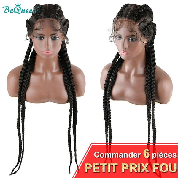 BeQueen Wig in 4 braids 100% synthetic fiber Natural scalp CRAZY low price